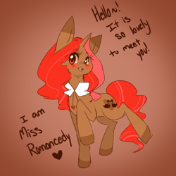 Size: 500x500 | Tagged: safe, artist:ruhiana, derpibooru import, oc, oc:romancedy, pony, unicorn, female, mare, solo, tumblr:miss romancedy