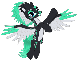 Size: 2915x2322 | Tagged: safe, artist:dtavs.exe, oc, oc only, oc:alpine apotheon, pony, ponybooru collab 2023, blue eyes, body markings, feathered fetlocks, feathered mane, female, flying, frog (hoof), looking at you, mare, show accurate, simple background, smiling, solo, transparent background, underhoof, waving at you, wings