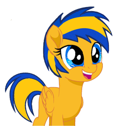 Size: 894x894 | Tagged: safe, artist:mlpfan3991, derpibooru import, oc, oc only, oc:flare spark, pegasus, pony, my little pony: the movie, female, mare, movie accurate, simple background, smiling, solo, transparent background