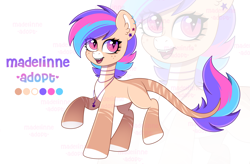 Size: 4511x2965 | Tagged: safe, artist:madelinne, derpibooru import, oc, adoptable, adoptable open, adoption, fangs, female, jewelry, leonine tail, mare, necklace, solo, tail, zoom layer