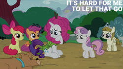 Size: 2000x1125 | Tagged: safe, derpibooru import, edit, edited screencap, editor:quoterific, screencap, apple bloom, rarity, ripley, scootaloo, sweetie belle, zippoorwhill, dog, forever filly, clothes, costume, cutie mark crusaders, flower, flower costume, flowerity