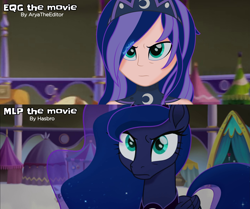 Size: 3725x3120 | Tagged: safe, artist:aryatheeditor, derpibooru import, edit, screencap, princess luna, alicorn, human, pony, equestria girls, my little pony: the movie, equestria girls interpretation, human coloration, scene interpretation, screencap reference