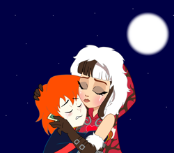 Size: 2574x2250 | Tagged: safe, derpibooru import, spike, human, cerise hood, cerispike, crossover, crying, hug, orange hair