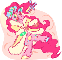 Size: 779x751 | Tagged: safe, artist:gammanullzero, derpibooru import, pinkie pie, earth pony, pony, clothes, februpony, partially transparent background, robe, simple background, solo, spirit of hearth's warming presents, transparent background