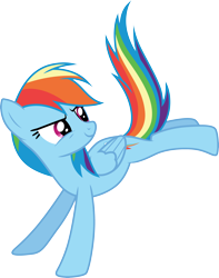 Size: 3000x3812 | Tagged: safe, derpibooru import, rainbow dash, pegasus, pony, female, folded wings, high res, looking back, mare, simple background, smiling, smirk, solo, transparent background, vector, wings