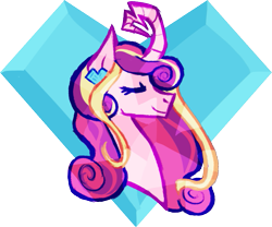 Size: 693x577 | Tagged: safe, artist:gammanullzero, derpibooru import, princess amore, pony, unicorn, abstract background, curved horn, februpony, horn, simple background, solo, transparent background