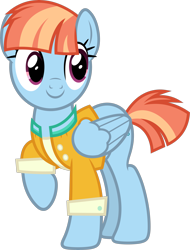 Size: 5033x6628 | Tagged: safe, artist:starryshineviolet, derpibooru import, windy whistles, pegasus, pony, parental glideance, absurd resolution, clothes, female, folded wings, jacket, looking back, mare, shirt, simple background, solo, transparent background, vector, wings