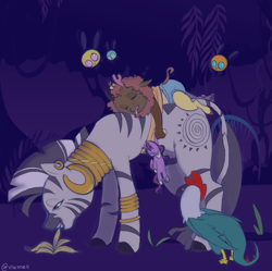 Size: 1063x1059 | Tagged: safe, artist:vilesmell, derpibooru import, twilight sparkle, twilight sparkle (alicorn), zecora, oc, oc:demure, alicorn, cockatrice, draconequus, hybrid, parasprite, zebra, interspecies offspring, offspring, parent:discord, parent:fluttershy, parents:discoshy, plushie