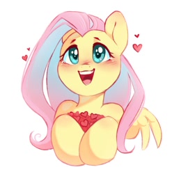 Size: 1036x1048 | Tagged: safe, artist:melodylibris, derpibooru import, fluttershy, pegasus, pony, blushing, bust, crying, cute, daaaaaaaaaaaw, ear blush, female, floating heart, heart, human shoulders, mare, open mouth, open smile, shyabetes, simple background, smiling, solo, tears of joy, white background