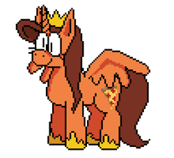 Size: 1100x1000 | Tagged: safe, artist:kokorohatsaru, derpibooru import, oc, oc only, oc:pizza queen, alicorn, cartoony, female, food, mare, pizza, pizza tower, simple background, solo, style emulation, transparent background