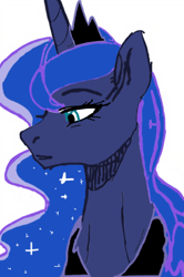 Size: 2724x4096 | Tagged: safe, artist:maren, color edit, derpibooru import, edit, princess luna, alicorn, pony, g4, colored, female, horn, mare, simple background, solo, white background