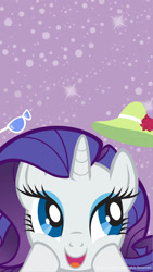 Size: 1080x1920 | Tagged: safe, derpibooru import, rarity, unicorn, female, glasses, hat, mare, official, phone wallpaper