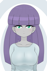 Size: 1668x2496 | Tagged: safe, artist:batipin, derpibooru import, maud pie, human, equestria girls, abstract background, female, looking at you, solo