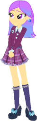 Size: 171x547 | Tagged: safe, artist:rainbowstarcolour262, derpibooru import, oc, oc only, oc:white sage, equestria girls, clothes, crystal prep academy uniform, ear piercing, earring, female, jewelry, lidded eyes, piercing, plaid skirt, pleated skirt, purple eyes, school uniform, shirt, shoes, simple background, skirt, socks, solo, transparent background, two toned hair, unamused