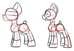 Size: 1074x741 | Tagged: safe, artist:cotarsis, derpibooru import, oc, pony, robot, robot pony, sketch