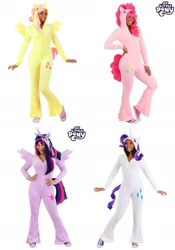 Size: 1472x2102 | Tagged: safe, derpibooru import, fluttershy, pinkie pie, rarity, twilight sparkle, twilight sparkle (alicorn), alicorn, earth pony, human, pegasus, pony, unicorn, clothes, converse, female, hoodie, irl, irl human, mare, merchandise, onesie, photo, shoes, simple background, white background