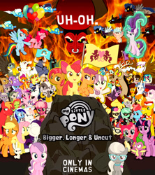 Size: 2600x2924 | Tagged: safe, derpibooru import, angel bunny, apple bloom, applejack, babs seed, big macintosh, bulk biceps, carrot top, cheerilee, cheese sandwich, coco pommel, cozy glow, daring do, derpy hooves, diamond tiara, discord, dj pon-3, doctor whooves, flam, fleetfoot, flim, fluttershy, gilda, golden harvest, gummy, lightning dust, limestone pie, lord tirek, marble pie, maud pie, minuette, misty fly, moondancer, nurse redheart, octavia melody, pinkie pie, princess cadance, princess ember, princess flurry heart, queen chrysalis, rainbow dash, rarity, sci-twi, scootaloo, shining armor, silver spoon, smolder, soarin', spike, spitfire, starlight glimmer, sunset shimmer, sweetie belle, tree hugger, trixie, twilight sparkle, twilight sparkle (alicorn), vinyl scratch, zecora, alicorn, alligator, changeling, changeling queen, draconequus, dragon, griffon, pegasus, pony, rabbit, unicorn, zebra, animal, brothers, cutie mark crusaders, dragoness, female, filly, flag, flim flam brothers, foal, identical twins, male, mane six, shadowbolts, siblings, south park, south park: bigger longer and uncut, stallion, twin brothers, twins, winged spike, wings, wonderbolts