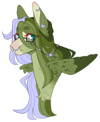 Size: 1968x2413 | Tagged: safe, artist:sleepy-nova, derpibooru import, oc, oc only, oc:fern moss, pegasus, pony, bust, colored wings, female, glasses, mare, portrait, simple background, solo, transparent background, two toned wings, wings