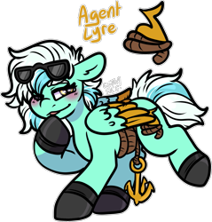 Size: 1565x1636 | Tagged: safe, artist:sexygoatgod, derpibooru import, lyra heartstrings, oc, oc only, oc:agent lyre, pegasus, pony, adoptable, alternate universe, female, rope, simple background, solo, transparent background