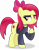 Size: 2653x3418 | Tagged: safe, artist:anime-equestria, derpibooru import, apple bloom, earth pony, pony, alternate hairstyle, bow, clothes, eyeshadow, female, goth, jewelry, makeup, mare, necklace, older, older apple bloom, simple background, transparent background, vector