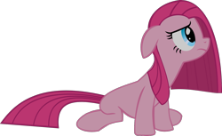 Size: 1448x889 | Tagged: safe, artist:retroponybro, derpibooru import, pinkie pie, earth pony, pony, party of one, base used, female, full body, long mane, pinkamena diane pie, sad, simple background, sitting, solo, transparent background, vector