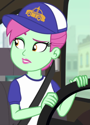 Size: 755x1045 | Tagged: safe, derpibooru import, screencap, cab callaway, equestria girls, driving, steering wheel