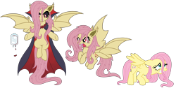 Size: 6144x3090 | Tagged: safe, artist:friendshipizfucked, derpibooru import, fluttershy, bat pony, pony, bat ponified, duality, flutterbat, race swap, simple background, transparent background