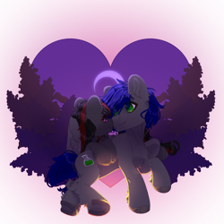 Size: 2500x2500 | Tagged: safe, artist:medkit, derpibooru exclusive, derpibooru import, oc, oc only, oc:mb midnight breeze, oc:se solar eclipse, pegasus, pony, adam's apple, blue mane, blue tail, boop, chest fluff, colored eyelashes, colored hooves, colored pupils, colored sketch, colored wings, commission, complex background, crescent moon, duo, duo male and female, ear fluff, ears, ears up, eye clipping through hair, eyebrows, eyebrows visible through hair, eyelashes, feathered wings, female, folded wings, gray coat, green eyes, hair over one eye, heart shaped, high res, hoof fluff, horseshoes, hug, lilac flowers, long mane, long tail, looking at each other, looking at someone, love, lying down, male, mare, moon, oc x oc, paint tool sai 2, pair, partially open wings, pegasus oc, pony oc, red and black mane, shipping, short mane, short tail, silhouette, simple background, sketch, smiling, smiling at each other, stallion, sternocleidomastoid, striped mane, sunlight, sunset, tail, transparent background, two toned mane, wall of tags, winghug, wings