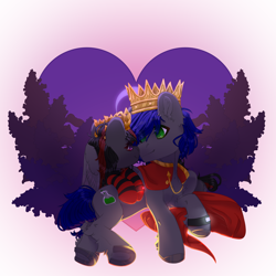 Size: 2500x2500 | Tagged: safe, alternate version, artist:medkit, derpibooru import, oc, oc only, oc:mb midnight breeze, oc:se solar eclipse, pegasus, pony, adam's apple, blue light, blue mane, blue tail, boop, chest fluff, clothes, colored eyelashes, colored hooves, colored pupils, colored sketch, colored wings, commission, complex background, crescent moon, crown, crystal, duo, duo male and female, ear fluff, ears, ears up, eye clipping through hair, eyebrows, eyebrows visible through hair, eyelashes, feathered wings, female, folded wings, glowing, gold, gray coat, green eyes, hair over one eye, heart shaped, high res, hoof fluff, horseshoes, hug, jewelry, lilac flowers, long mane, long tail, looking at each other, looking at someone, love, lying down, male, mantle, mare, moon, oc x oc, paint tool sai 2, pair, partially open wings, pegasus oc, pony oc, prince, princess, red and black mane, red light, regalia, shipping, short mane, short tail, silhouette, simple background, sketch, smiling, smiling at each other, socks, stallion, sternocleidomastoid, striped mane, striped socks, sunlight, sunset, tail, tiara, two toned mane, wall of tags, watch, white background, winghug, wings, wristwatch