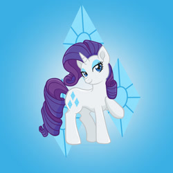 Size: 1500x1500 | Tagged: safe, artist:yoshimarsart, derpibooru import, rarity, pony, unicorn, g4, cutie mark background, deviantart watermark, female, gradient background, obtrusive watermark, solo, watermark