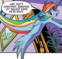 Size: 290x277 | Tagged: safe, artist:andypriceart, derpibooru import, idw, rainbow dash, pegasus, flying, large wings, spread wings, wings