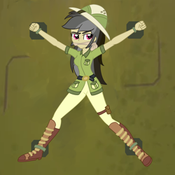 Size: 2000x2000 | Tagged: safe, artist:splendidbondage, derpibooru import, daring do, equestria girls, bondage, cleave gag, gag, solo