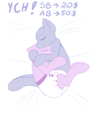 Size: 2048x2732 | Tagged: safe, artist:mermaidkuki, derpibooru import, pony, commission, diaper, diaper fetish, duo, fetish, hug, lying down, non-baby in diaper, on side, poofy diaper, simple background, sleeping, ych sketch, your character here