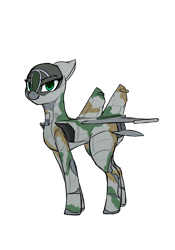 Size: 896x1280 | Tagged: safe, artist:andromailus, derpibooru import, oc, oc only, oc:skybreaker, original species, plane pony, ears, female, floppy ears, lidded eyes, looking at you, mare, mig-25, plane, simple background, smiling, solo, transparent background