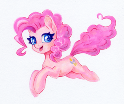 Size: 1193x999 | Tagged: safe, artist:maytee, derpibooru import, pinkie pie, earth pony, pony, colored pupils, heart, heart eyes, simple background, smiling, solo, traditional art, white background, wingding eyes