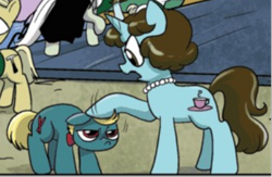 Size: 406x265 | Tagged: safe, derpibooru import, idw, pony, unicorn, spoiler:comic, spoiler:comicm08, comic, female, foal, male, mare, unnamed character, unnamed pony, when you see it