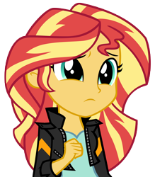 Size: 9306x10601 | Tagged: safe, artist:andoanimalia, derpibooru import, sunset shimmer, human, equestria girls, friendship games, absurd resolution, eyebrows, female, frown, sad, simple background, solo, transparent background, vector