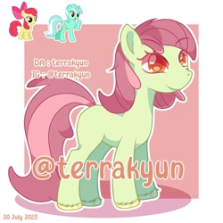 Size: 1280x1280 | Tagged: safe, artist:terrakyun, derpibooru import, apple bloom, lyra heartstrings, oc, earth pony, pony, female, filly, foal, fusion, mare