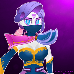 Size: 2048x2048 | Tagged: safe, artist:yey_17, derpibooru import, rarity, human, equestria girls, alternate hairstyle, crossover, dota 2, female, makeup, solo, templar assassin