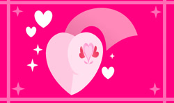 Size: 1280x761 | Tagged: safe, artist:teahie821, derpibooru import, oc, oc only, oc:annisa trihapsari, earth pony, pony, annibutt, butt, flag, heart, heart butt, magenta background, pink body, pink tail, plot, simple background, solo, tail