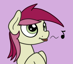 Size: 2048x1803 | Tagged: safe, artist:ewoudcponies, derpibooru import, roseluck, earth pony, pony, female, mlem, music notes, silly, simple background, solo, tongue, tongue out