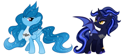 Size: 3264x1470 | Tagged: safe, artist:dixieadopts, derpibooru import, oc, oc only, oc:frozen breeze, oc:nightglow, bat pony, pegasus, pony, female, mare, simple background, transparent background