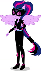 Size: 827x1427 | Tagged: safe, artist:amadondawn, derpibooru import, sci-twi, twilight sparkle, alicorn, human, equestria girls, alicornified, black suit, ponied up, race swap, scitwilicorn, simple background, solo, white background