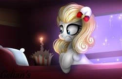 Size: 2605x1687 | Tagged: safe, artist:gelians, oc, oc only, pony, female, mare, night, scared, solo, solo female