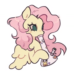 Size: 1440x1440 | Tagged: safe, artist:ghuoulish, derpibooru import, fluttershy, pegasus, pony, bong, drug use, drugs, flutterhigh, high, simple background, solo, white background