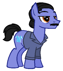 Size: 286x323 | Tagged: safe, derpibooru import, earth pony, pony, argentina, casados con hijos, clothes, facial hair, guillermo francella, la academia, moustache, pepe argento, ponified, racing club, shirt, simple background, solo, species swap, white background