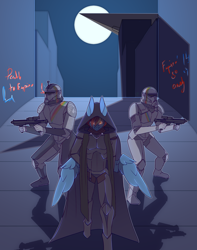 Size: 2520x3200 | Tagged: safe, artist:chapaevv, derpibooru import, rainbow dash, anthro, commission, crossover, night, star wars, stormtrooper