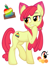 Size: 1080x1440 | Tagged: safe, artist:磊琅生, derpibooru import, apple bloom, earth pony, pony, alternate cutie mark, female, filly, foal, older, older apple bloom, simple background, solo, teenage apple bloom, white background