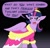 Size: 533x510 | Tagged: safe, artist:omny87, derpibooru import, twilight sparkle, twilight sparkle (alicorn), alicorn, a somber meeting, clothes, coronation dress, cropped, dark, dress, ears back, element of magic, gradient background, implied king sombra, twilight sparkle is not amused, unamused