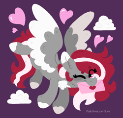 Size: 1278x1230 | Tagged: safe, artist:pink-pone, derpibooru import, oc, pegasus, pony, colored wings, female, letter, mare, solo, two toned wings, wings